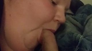 My bbw friend loves to deepthroat my big cock