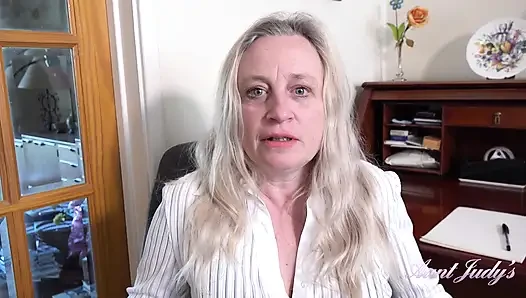 Auntjudys - Your Horny Mature Boss Andrea Ann Sucks Your Cock at the Office