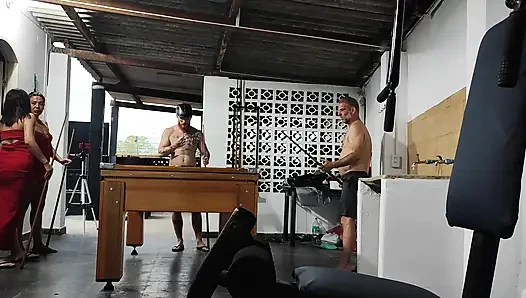 Playing Pool with the Stepsisters, Two Big Asses