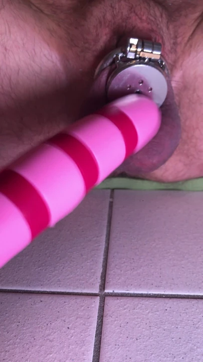 Ruined Orgasm In Flat Chastity Cage Close Up | Clip 1