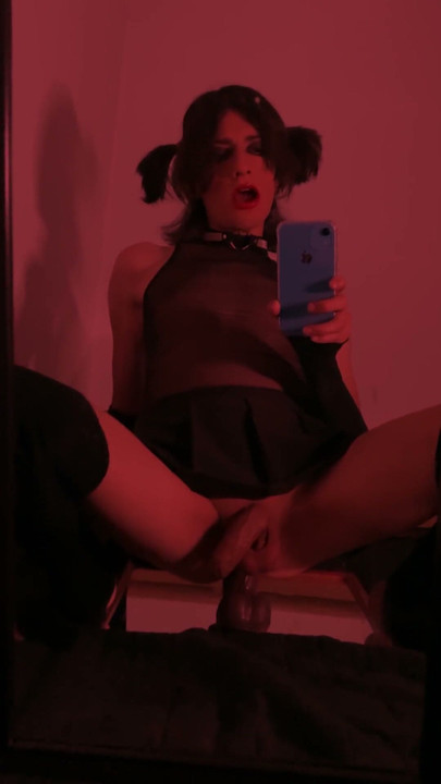 Goth slut loves to break her cunt with big objects | Clip 1