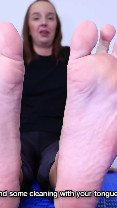 Sweaty Long Toes in the Gym
