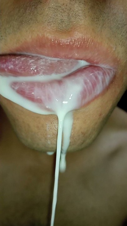 Horny long tongued slut JOI Please cum in my mouth, six pack fitness, close-up | Clip 1