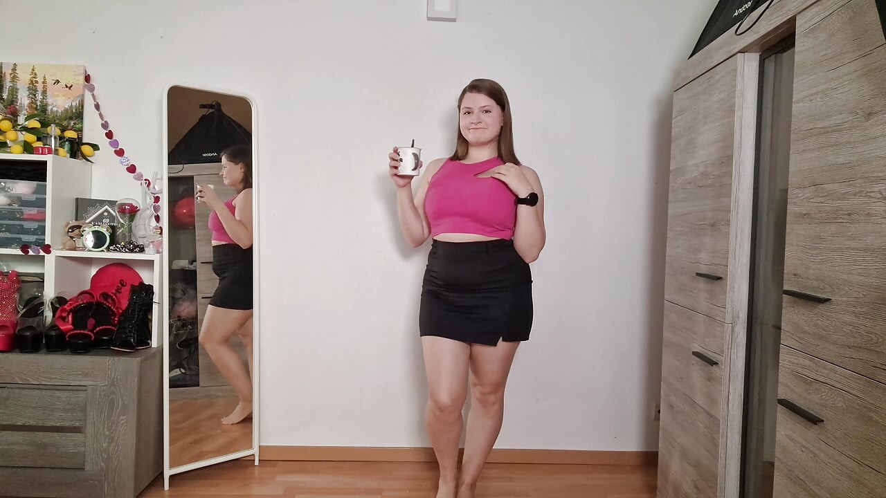 Naughty Coworker Striptease - Slow Office Tease in Tight Outfit
