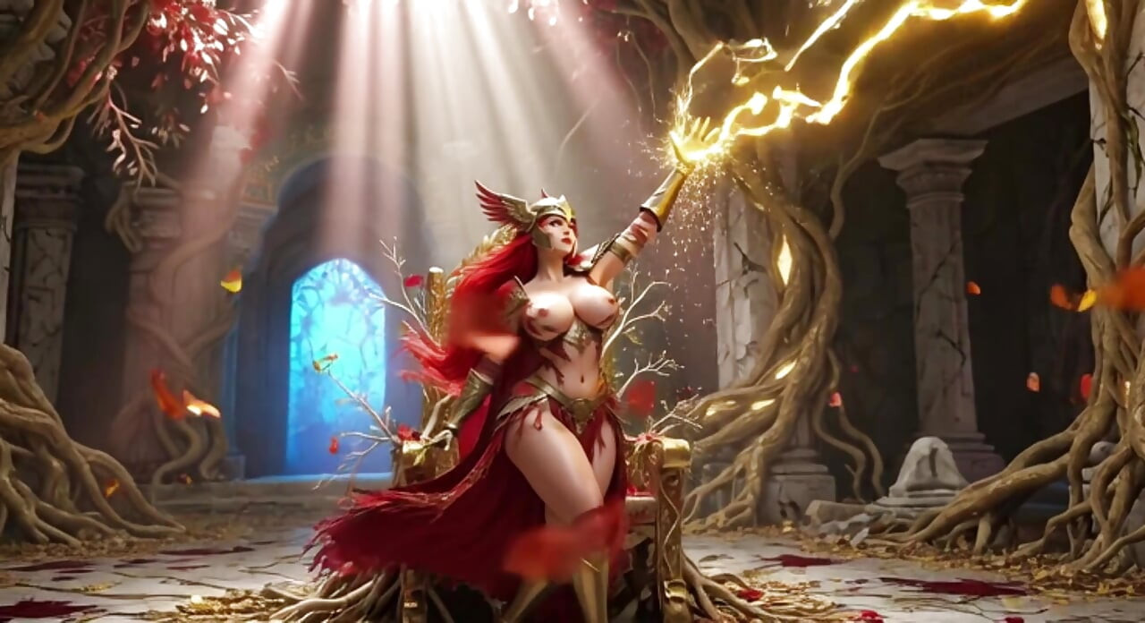 Malenia Blade van Miquella sensuele troonroutine in vervallen Elphael met onthullende bepantsering en provocerende poses