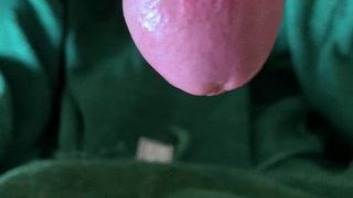 Putting a cock ring on my foreskin cock with cum shot