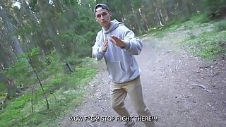 Cazzo con uno sconosciuto nella foresta