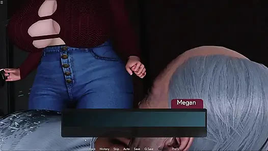 İri güzel kadın Megan kayınpederini kahve fincanı ile boşaltıyor
