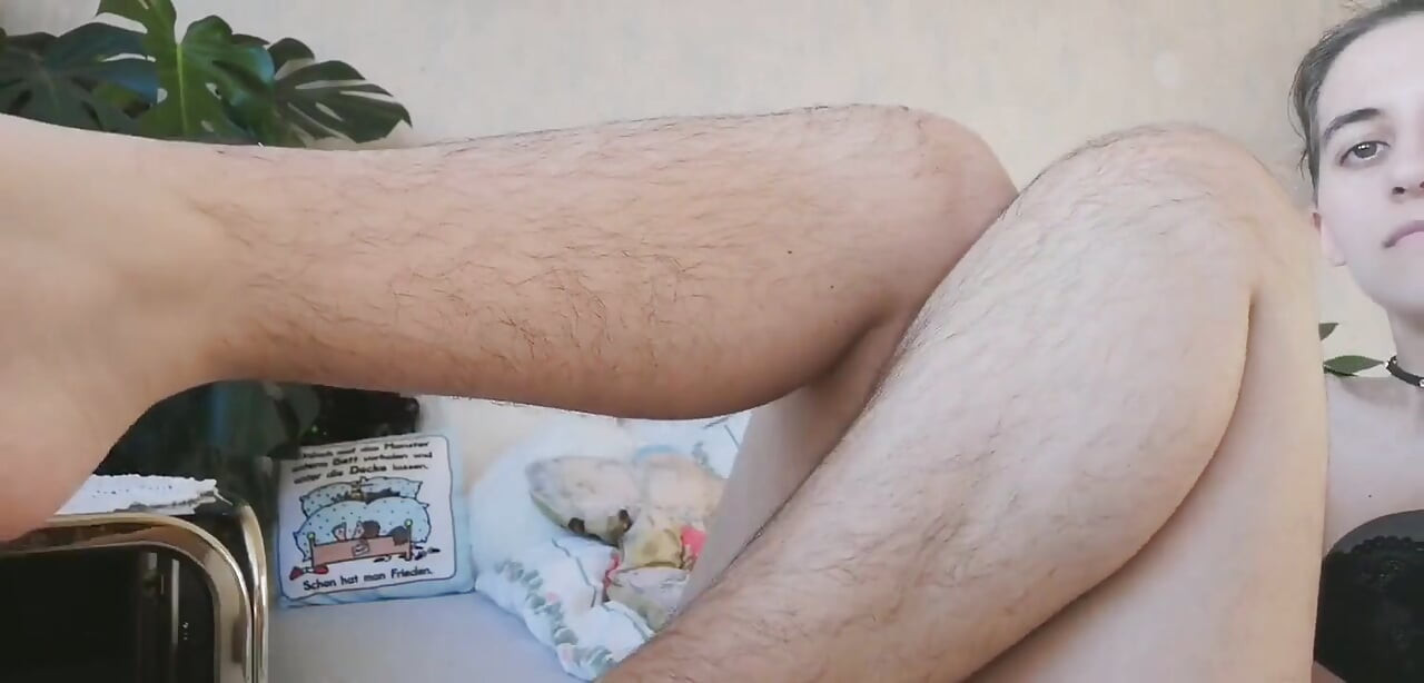 Real Natural Hairy Woman Shows Legs