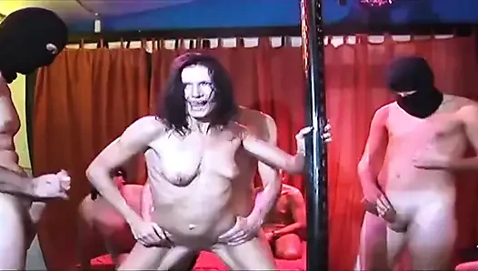 Mature Brunette and Blonde Stretched Wide in Sloppy Anal Threesome