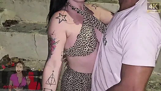 Having sex with a stranger with a huge penis in a public square.