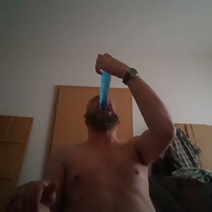 me deepthroat my Blue 10 Inch Dildo