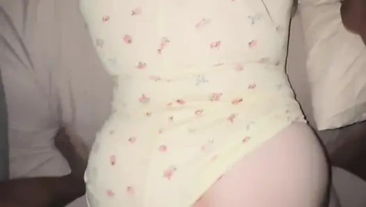 My best friend begged me to cum in her pink tight pussy