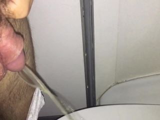 Wee-wee en un orinal de avión