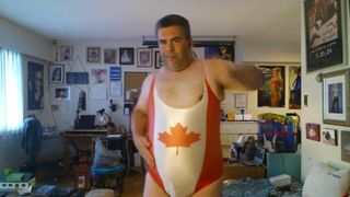 我的新加拿大国旗连体泳衣