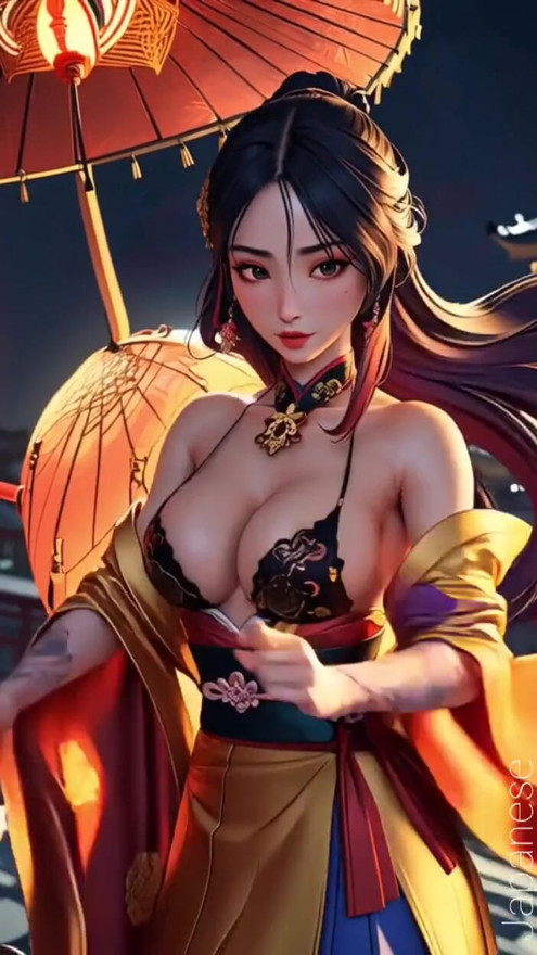 Japanese girls big boobs in temple (Ai models) | Clip 1