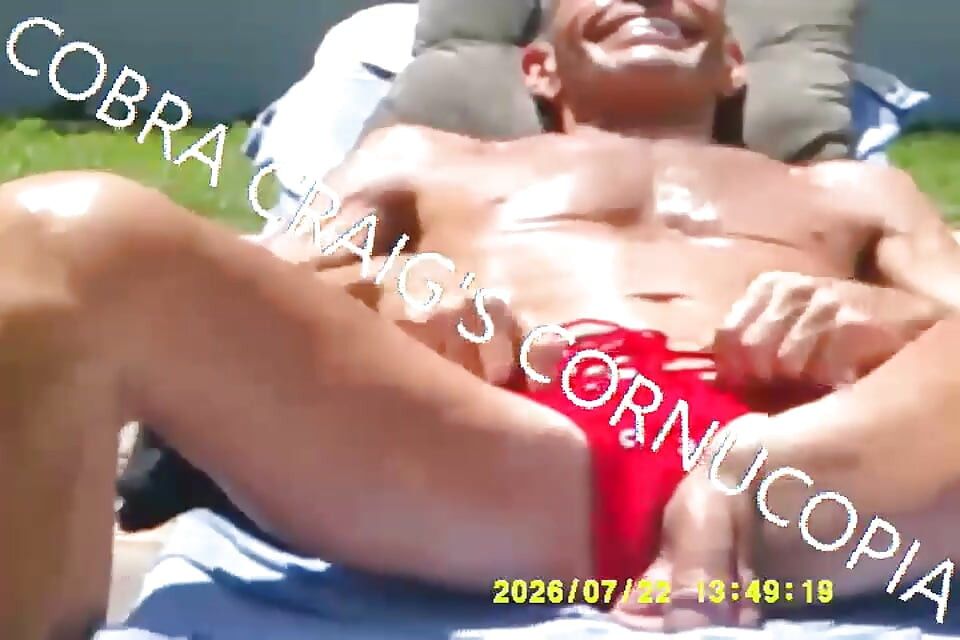 7-22-2026 COCK SHOT TANNING WITH TUNES ROD STEWARTS IN FACES 1.mp4