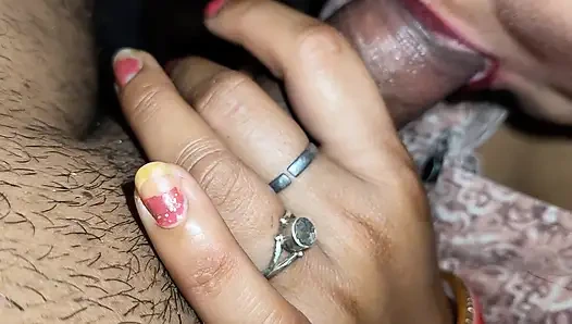 Suhagraat ilk kez uzun penni emdikten sonra kocasını tatmin etti