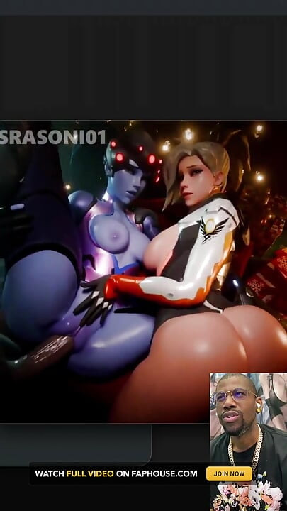 Tight Bald Pussy Widowmaker Getting Fucked While Mecry Takes It in Her Ass by BBC Gooners