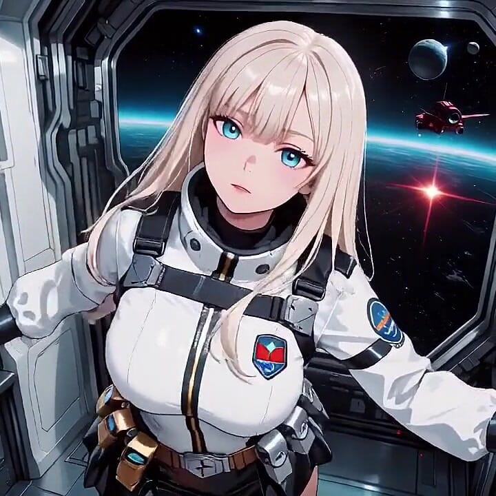 Private Moments Inside the Futuristic Spaceship Where Her White Uniform Is Stretched to Perfection
