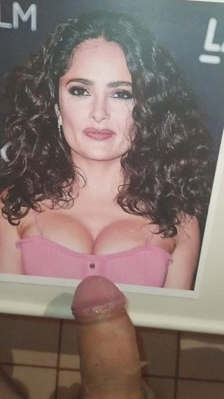 Salma Hayek sperma eerbetoon (grote tieten)