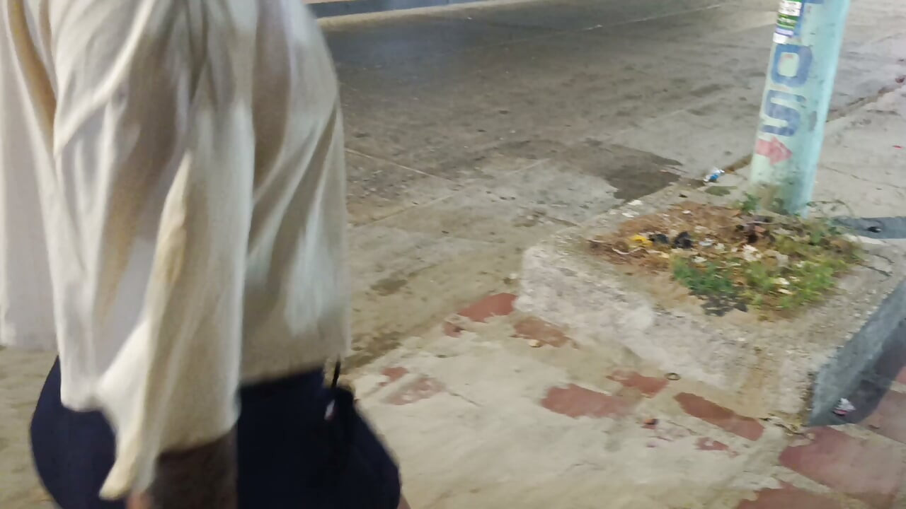 I was on the street and we ended up fucking at my house