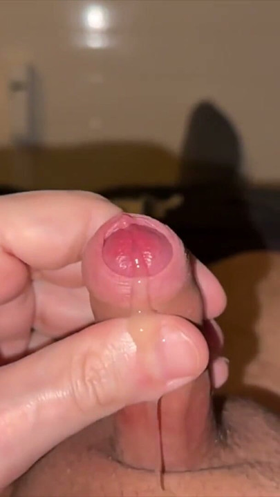 jerk my little foreskin cock and cum (slow motion) | Clip 1