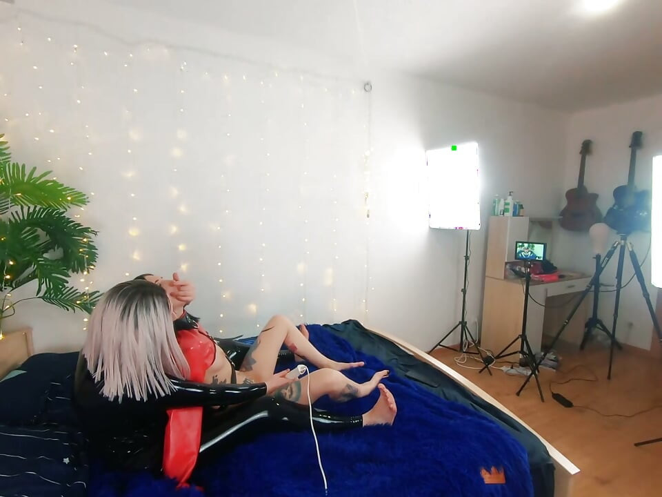 Backstage of Pretty Lesbian Fetish Girls Doing Sex Video. Positive Femdom, Sex Play, Latex Leather