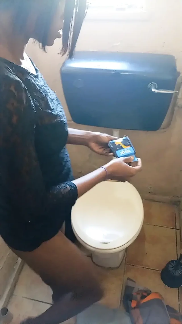 Black Slut Doggystyle and Blowjob White Man in Black Sexy Dress