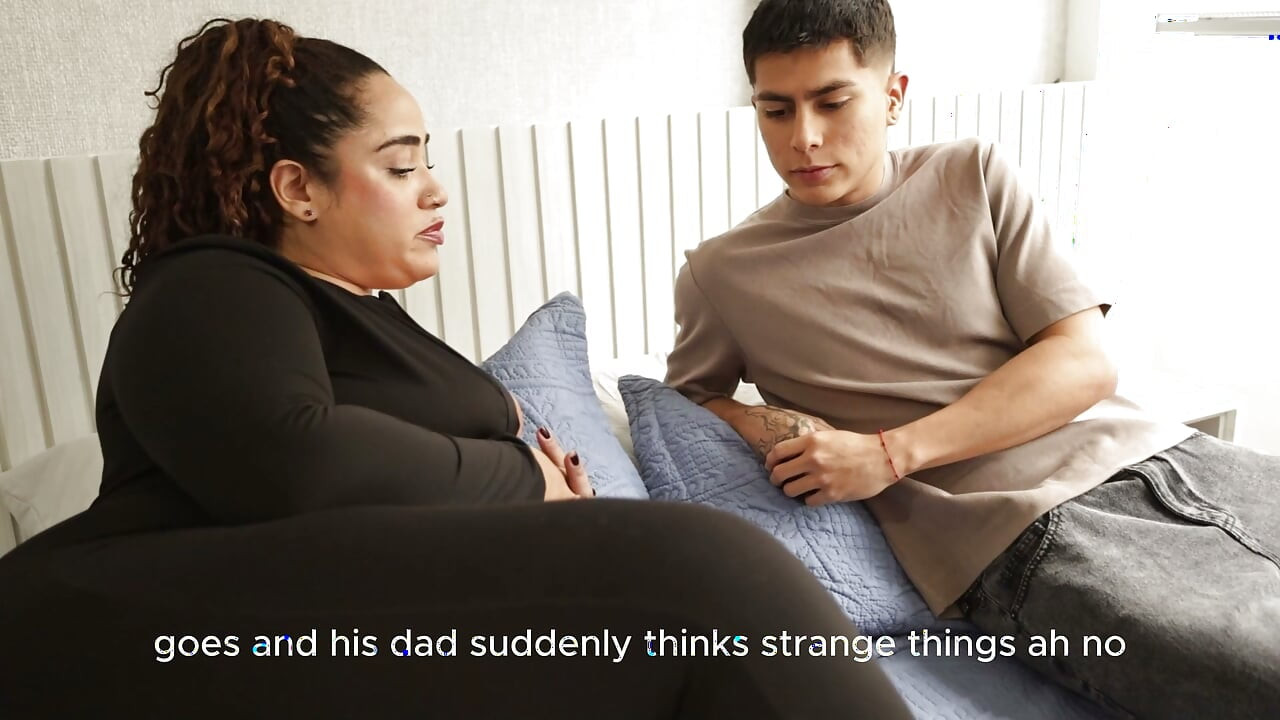 STEPMOTHER WHIT BIG ASS AND STEPSON SHARE A BED IN A HOTEL ROOM