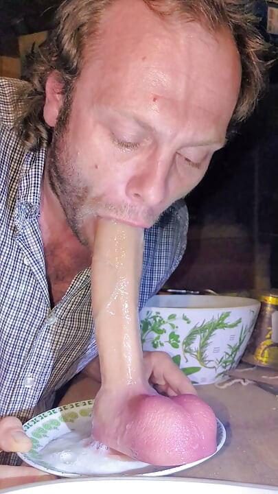 Sloppy saliva dildo deepthroat in slow motion (Part II)