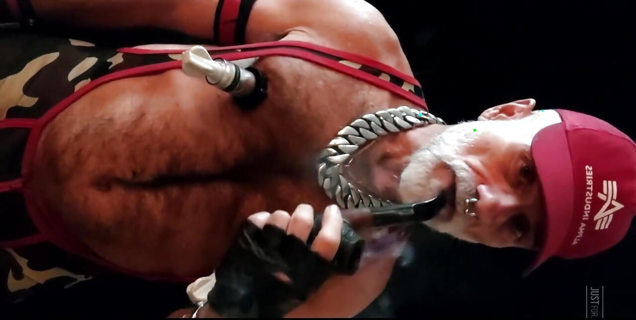 Stepdad Smoking Pipe and Pumping Nips