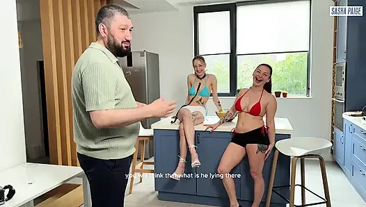We Are Porn Sluts! Sasha Paige & Lelya Mult Have Sloppy Fun Licking and Sucking Milk From Wet Holes on Hardcore Set!