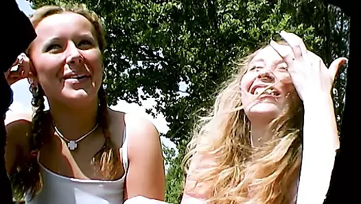 Lesbian Outdoor Sex with Sex Toys