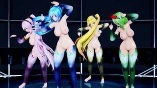 MMD Hibiki-4P-Miku, Luka, Gumi, Neru