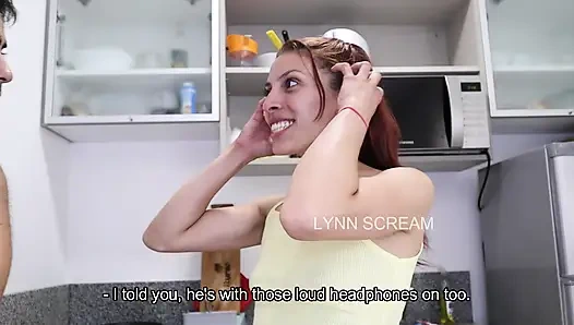 Fucked my boyfriend's best friend in the kitchen while he was in the room!