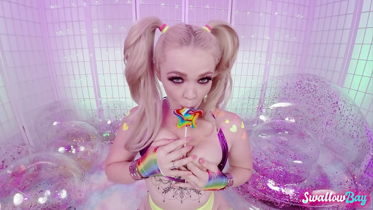 Pigtailed Blonde Teen Seducing to Suck Your Cock
