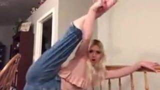 woman dances and a fart