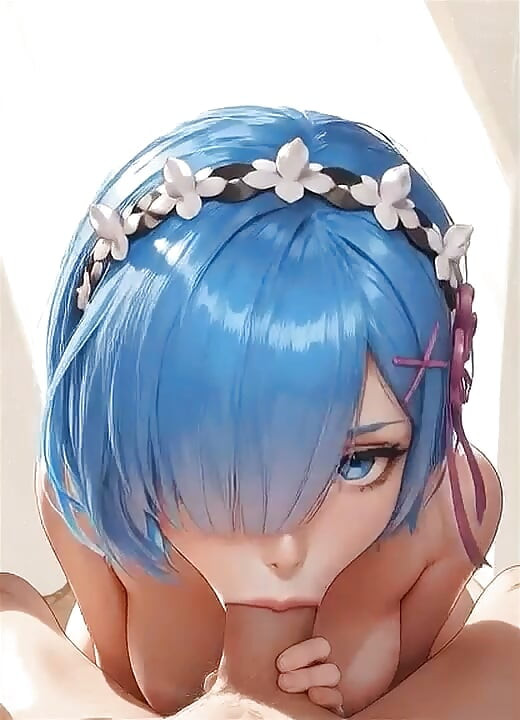 IA Rem (Re: Zero) daje foot fetysz, dostaje wytrysk na nogach, jeździ w stylu cowgirl, a kończy obciąganie i twarzy