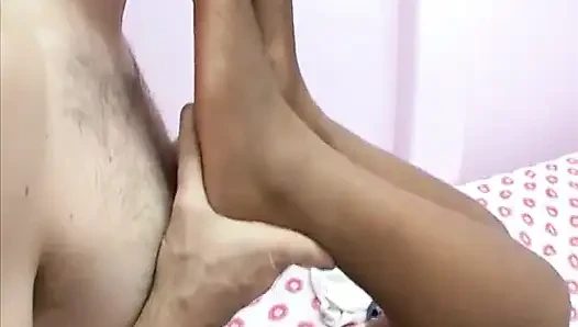 White guy buries his face in her black pussy on the bed