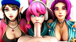 Le ragazze di Paladins adorano succhiare il cazzo