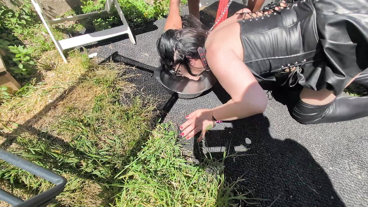 Domination Session for This Mature Woman in the Garden.