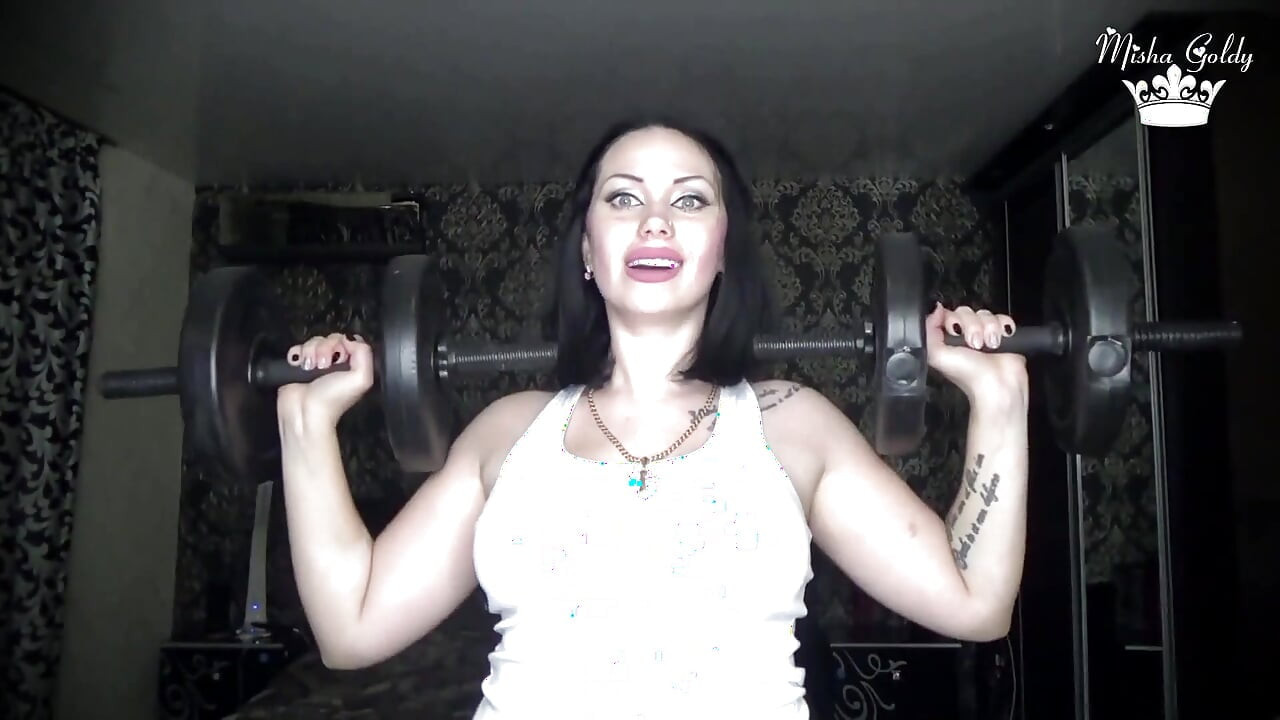 Strong shoulders muscles worship! Sport motivation for pathetic loser like you !