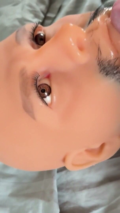 POV Face fucking my male sex doll with my big uncut dutch cock forcing my big dick in his face | Clip 1