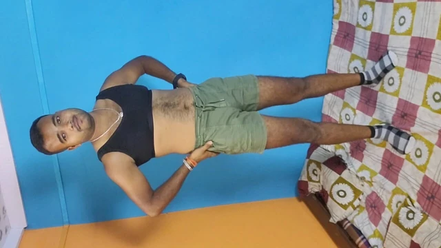 A stylish guy wore a bra and panties.