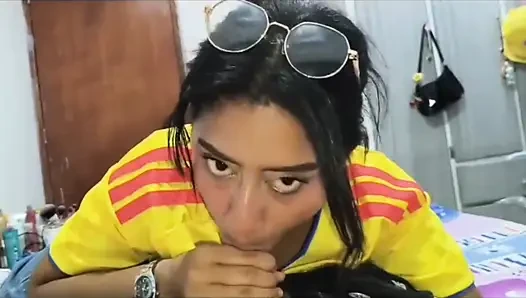 After the game, my stepbrother recorded me giving him a rich oral sex