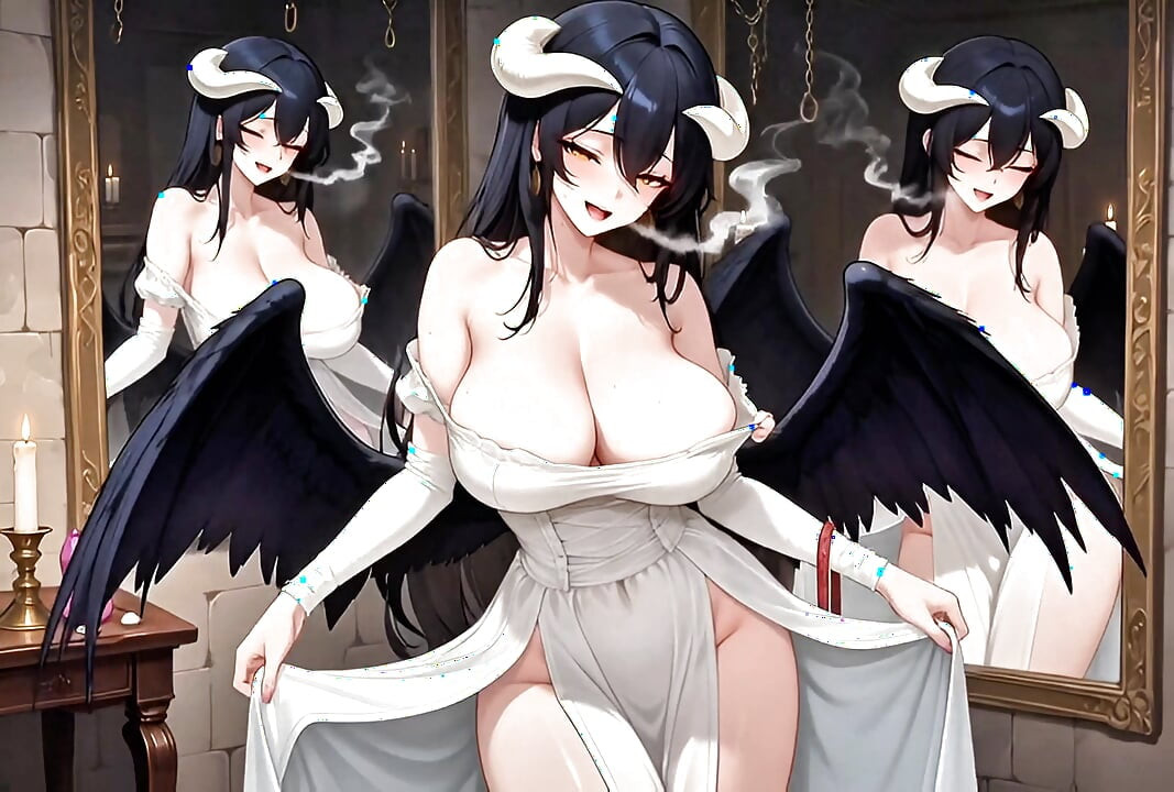 Albedo Succubus Solo Shibari Suspension Wet Pussy Squirt Milk Overflow Self Pleasure Fantasy