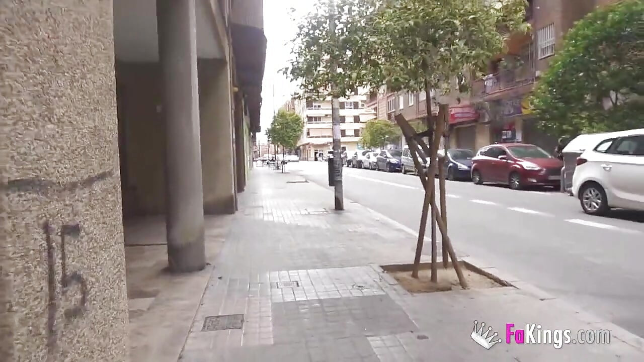 19 years old sex-addicted babe uses her ENORMOUS BOOBS to seduce a random guy!