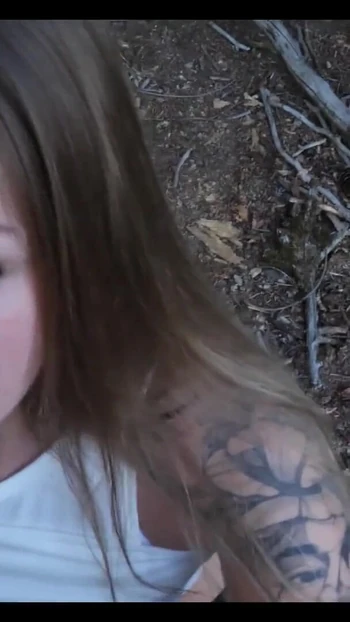 Thrilling moment from "My wet pussy is used in the forest!"
