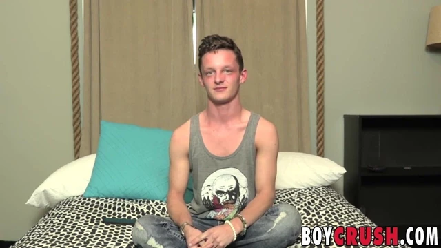 Handsome 18yo Andrew Callahan interviewed and jerking off